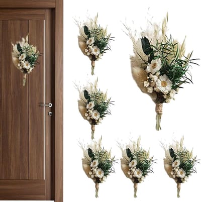 Gedroogde boeketten - Droogbloemen arrangement - Tafel decoratie - Handgemaakt door bloemisten - 6 stuks - Multicolor