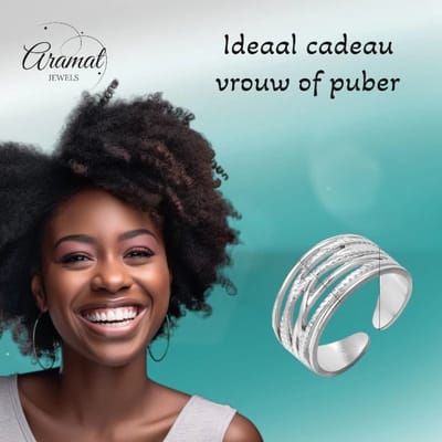 Aramat Jewels | Ringen | Stalen Verstelbare Open Ring - Lijnenspel - One Size | Zilverkleur | |12mm | Staal | Volwassenen | Verkleurd niet