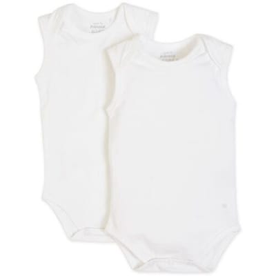 Prénatal romper mouwloos 2 stuks White 50/56 unisex