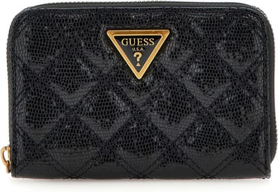 GUESS Portemonnee Giully Zip Around Wallet Black Zwart