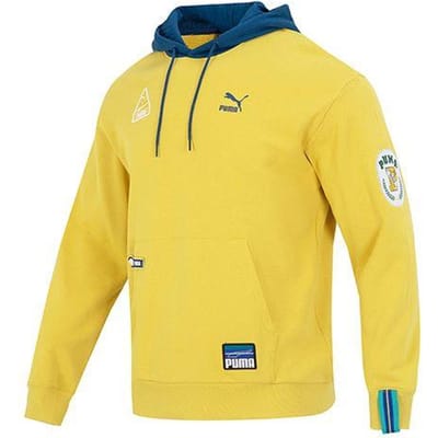 Puma Team Badge Hoodie Heren Hoodies Geel 677377-31 XXL yellow