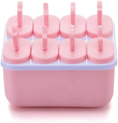 VHV-Ijslollyvorm - DIY Ijsjesmaker - Siliconen Ijsvorm voor Thuisgebruik - Herbruikbare Ijsvorm voor Ijs, Yoghurt en Fruit - BPA-vrij - Roze