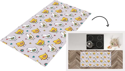 Keukenloper - Loper keuken - Patroon - Vogel - Kip - 120x60 cm - Keukenloper vinyl