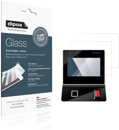 dipos – 2x Pantserfolie geschikt voor Dormakaba Terminal 96 00 | 9H Screenprotector