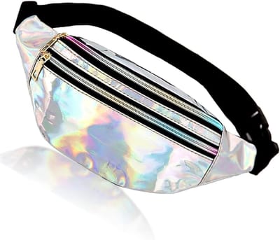 Holografische Heuptas voor Sport en Reizen, Waterdichte Taille Tas met Verstelbare Band en Vakken, Ideaal voor Festivals en Hardlopen