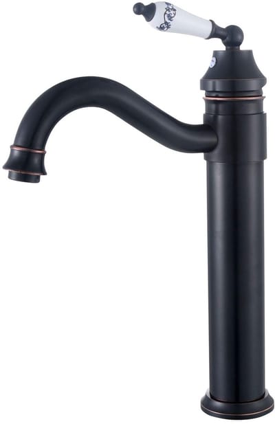 Dailygoods- Wastafelkraan zwart - Hoog 360° draaibaar - Mengkraan badkamer - Messing - Robuust en duurzaam - Keramische schijfventieltechnologie - Badkamerkraan