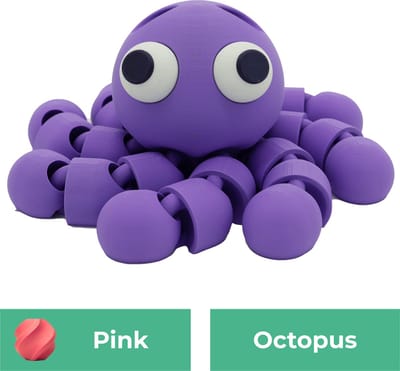 Flexibele octopus beeld – Decoratief beeld - Roze - 3d geprinte beeld – Unieke woondecoratie - 25CM