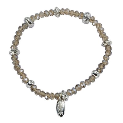 Behave - Armband dames - Taupe facetkralen elegant - Minimal stijl