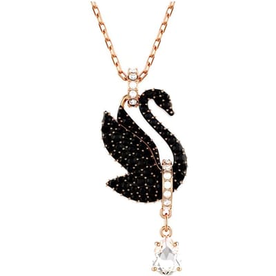 Swarovski Zwaan Zwarte Zwaan Ketting Damesketting Roségoud 5678045 Box (Random Color) black