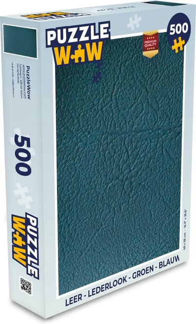 Puzzel Leer - Lederlook - Groen - Blauw - Legpuzzel - Puzzel 500 stukjes