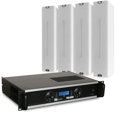 Power Dynamics PDCS403 passieve speakerset voor gebedshuis, sportzaal of bedrijfshal - 500W - Wit