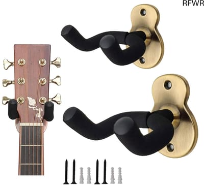 RFWR® Gitaarwandhouder 2 stuks - Antislip Metalen Hanger voor Akoestische en Elektrische Gitaren, Bas en Ukeleles
