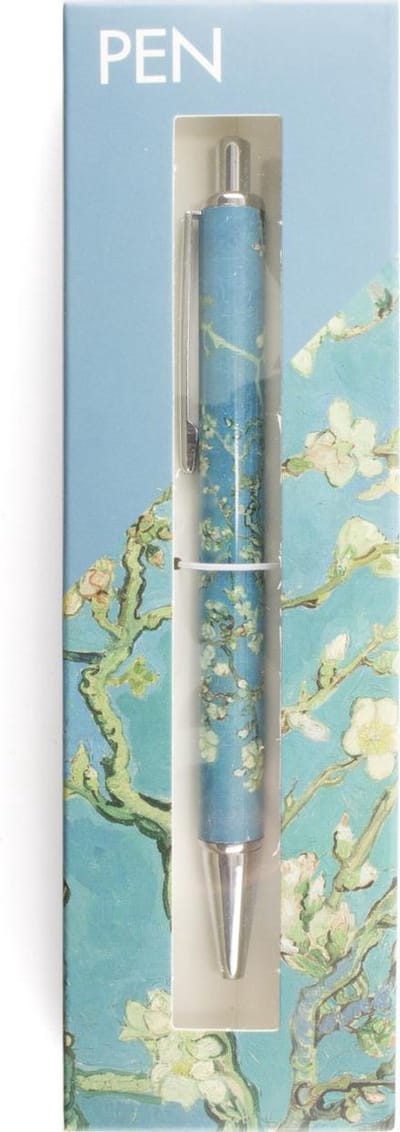 Balpen in doosje, Amandelbloesem, Vincent van Gogh - Groenblauw