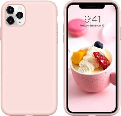Hoesje Geschikt voor iPhone 12 Pro Max hoesje silicone - Hoesje Geschikt voor iPhone 12 Pro Max case - Nano Liquid siliconen Backcover - Pink sand