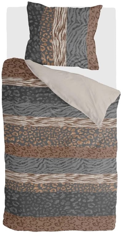 Byrklund Dekbedovertrek Animal Stripes - 140x220 - 100% Polyester - Beige