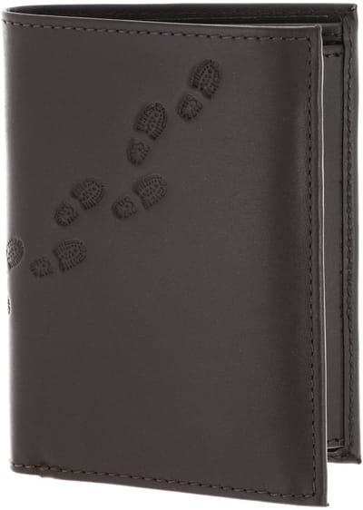 oxmox Leren portemonnee Leather RFID Protect Kombibörse Footsteps 2.0 Embossed Brown donkerbruin