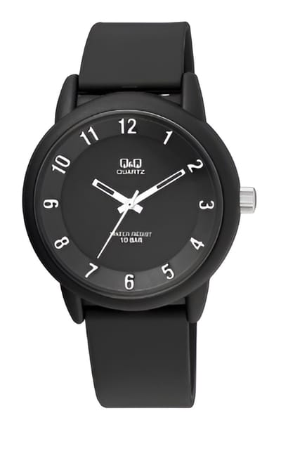 Q&Q VR52J001Y - Horloge - Sport - Analoog - Heren - Plastic band - Rond - Kunststof - Zwart-10ATM