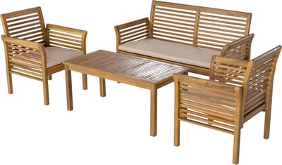 Tuinset Candela 4-delig houtkleurig en beige casa.pro