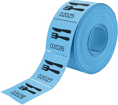 CombiCraft Consumptiebonnen op rol met bestek icoon blauw - per 1 rol met 500 bonnen
