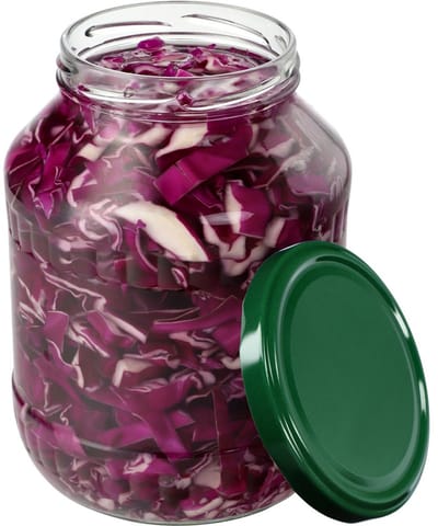 KADAX Weckpotten, 1,7 liter, inmaakpot, diameter van 89 mm, inmaakpotten, komkommerglas, ronde potten met schroefdeksel (groen deksel, 1 stuk)