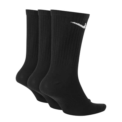 Nike Unisex Volwassen Lichtgewicht Dagelijkse Crew Sokken (Verpakking van 3) (Zwart)