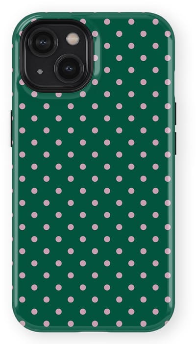 Polka Dots Hoesje geschikt voor iPhone 14 | Geschikt Voor Mag | Stippen Design Backcover geschikt voor iPhone 14 Forest Blush