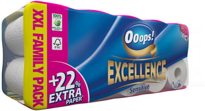 Ooops! Toiletpapier Excellence Sensitive 3-laags - 20 stuks