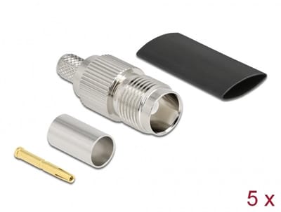 Delock TNC jack for crimping RG-59 with matching shrink tube