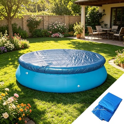 Zwembad hoes - Ronde Zwembadhoes 220 cm - Geschikt voor 183 cm Zwembad (6FT) - PE Solar Pool Cover - Blauw