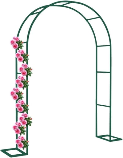 Rozenboog Metaal - Tuinboog Klimplanten - Romantische Entree Creëren - Weerbestendig Gegalvaniseerd Staal - 160x220x40 cm - Groen