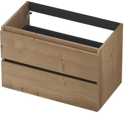 INK - Onderkast 2L Greeploos Houten Keerlijst Fineer - 800x450x520 Mm - Ash Grey Fineer