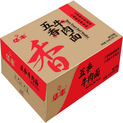 Huafeng Instant Cup Noodles met vijfkruiden-rundvleessmaak 78g*12 (Volledige doos)