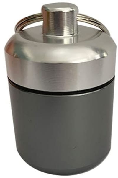 Allecto - Pillenbox Sleutelhanger - Waterdichte Capsule - Voor Reizen en Kamperen - Aluminium - Handig voor Medicijnen - Set van 2 - Ideaal voor on..