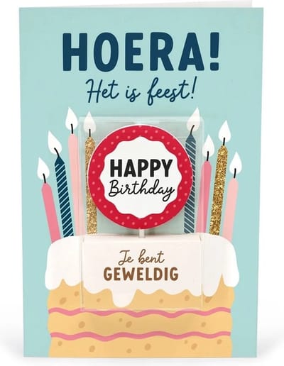 Verjaardagskaart met kaars | Happy Birthday | Je bent geweldig