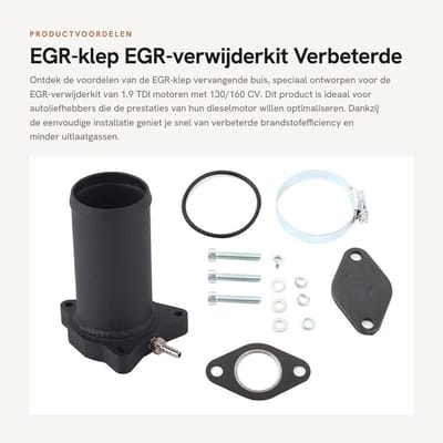 Dailygoods- EGR-klep Vervangende Buis - EGR-Verwijderkit - 1.9 TDI 130/160 CV - Brandstofverbruik Verbeteren - Uitlaatgassen Verminderen - Handige Installatie - Afvoerklep