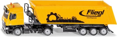 SIKU 3537, Vrachtwagen met kiepwagen, 1:50, metaal/kunststof, rood, kantelbare kiepwagen