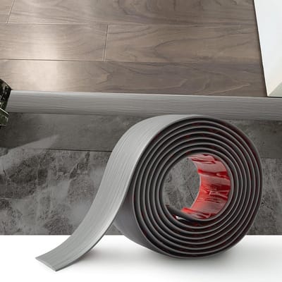 Allecto Plus - PVC vloerovergangsstrip laminaat zelfklevend - 2 meter - Grijze houtnerf - Vloerverdelerstrip - Laminaatprofiel - Verbindingsstrip - Deurstang
