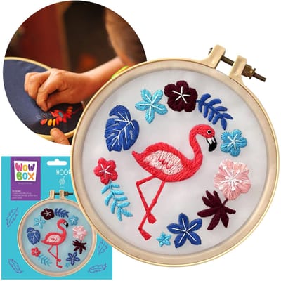 Wow Box - Flamingo Borduurset, creatief pakket 8+