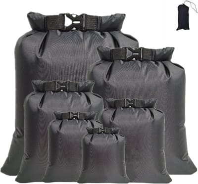 Thijox - 6-delige waterdichte droge tassen set, grote capaciteit, draagbare combo-etui voor reizen, raften, zwemmen, snorkelen, kamperen, fietsen, vis