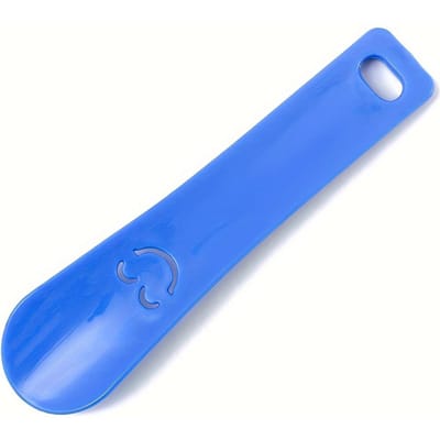 Draagbare Schoenlepel voor Gezicht - Duurzaam Plastic, Makkelijk te Gebruiken voor Laarzen & Sneakers, Handwasbaar blue