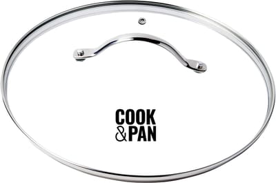 Cook & Pan Glazen Pannendeksel Ø 28 cm Universeel - PFAS vrij - Met Stoomgaatje - Deksel van Glas voor Pannen - Voorkomt Overkoken