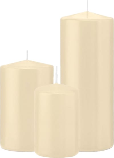 Trend Candles - Stompkaarsen set 6x stuks creme wit 12-15-20 cm