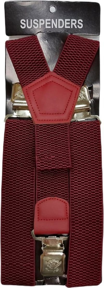 Bretels | Kleur: Rood | Bretels Heren Volwassenen | Stevige Clips | Sterke Clips | Brede Clips | One Size Fits All