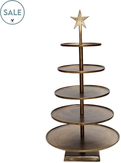 Etagere Bonito | aged brass | 5 - Laags | Decoratie | metaal | Ø40 x H80 cm