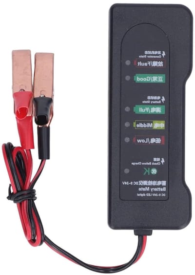 Auto Accutester - Batterij Detector - Voertuig Onderhoud - LED Status Weergave - 12V Batterijen - Zwart