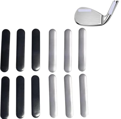 12 stuks - Golfloodstrips - Golfclubgewichten - Loodstrips - Racketgewichten - Zelfklevend - Zwart + Zilver - Voorgesneden loodstrips voor het verzwaren van de golfclubkop - Ook geschikt voor pickleball-, tennis- en badmintonracketgewichten