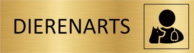 CombiCraft deurbordje Dierenarts in goud met tape - 165 x 45 mm