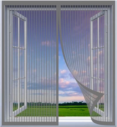 Magnetisch Hor voor Deur - Muggenhor Insectenhor - Eenvoudige Montage - 140x145 cm Grijs