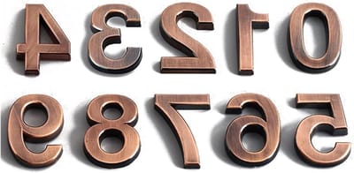 Huisnummer - Deurnummer - Adres Aangeven - 3D Design - 6 cm Hoog - Koper