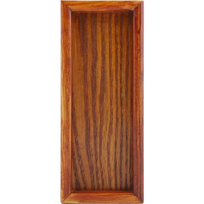 Rechthoekig Houten Theeblad Serveertafel Bord Snacks Voedsel Opbergbak voor Hotel Thuis(20*8cm) brown
